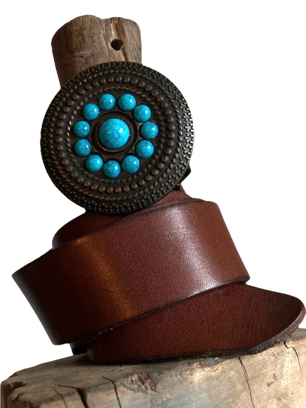 Boho Leather Belt 30”